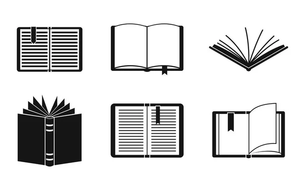 Conjunto de ícone de livro aberto, estilo simples — Vetor de Stock
