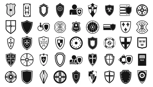 Kalkan simge seti, basit tarzı