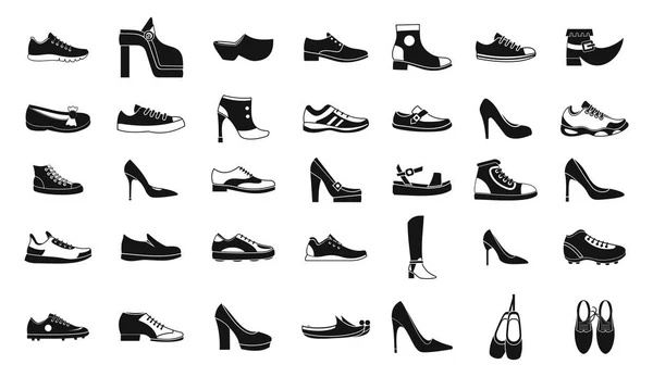 Sapatos conjunto de ícones, estilo simples —  Vetores de Stock