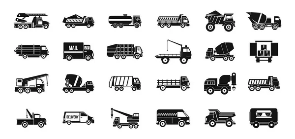 Ensemble d'icône de camion, style simple — Image vectorielle