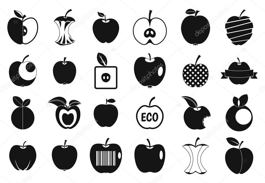 Different apple icon set, simple style