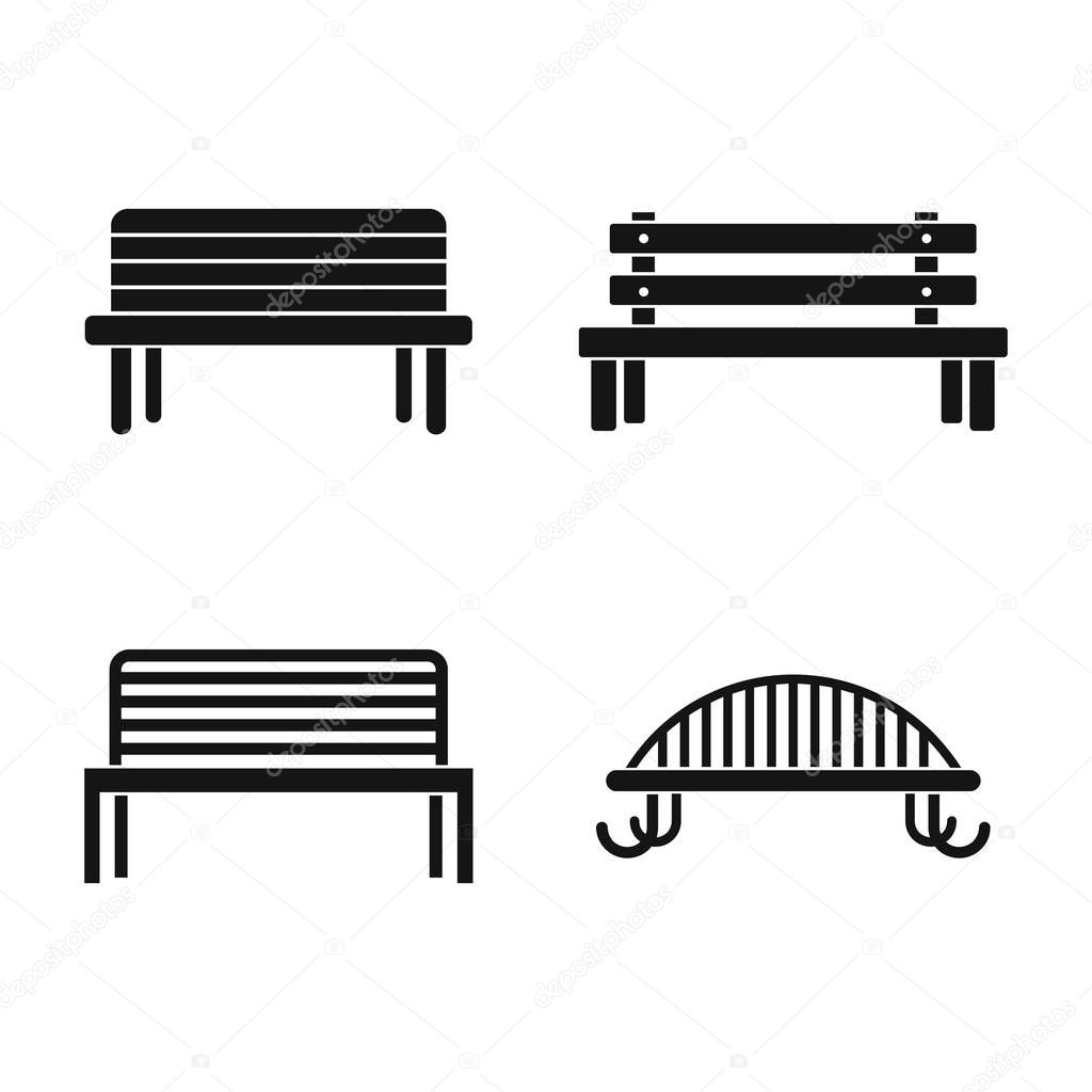 Bench icon set, simple style