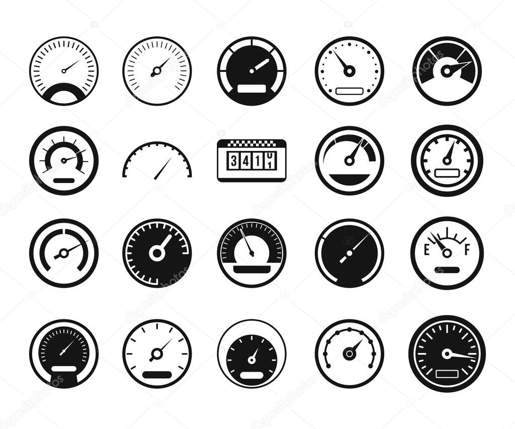 Dashboard icon set, simple style