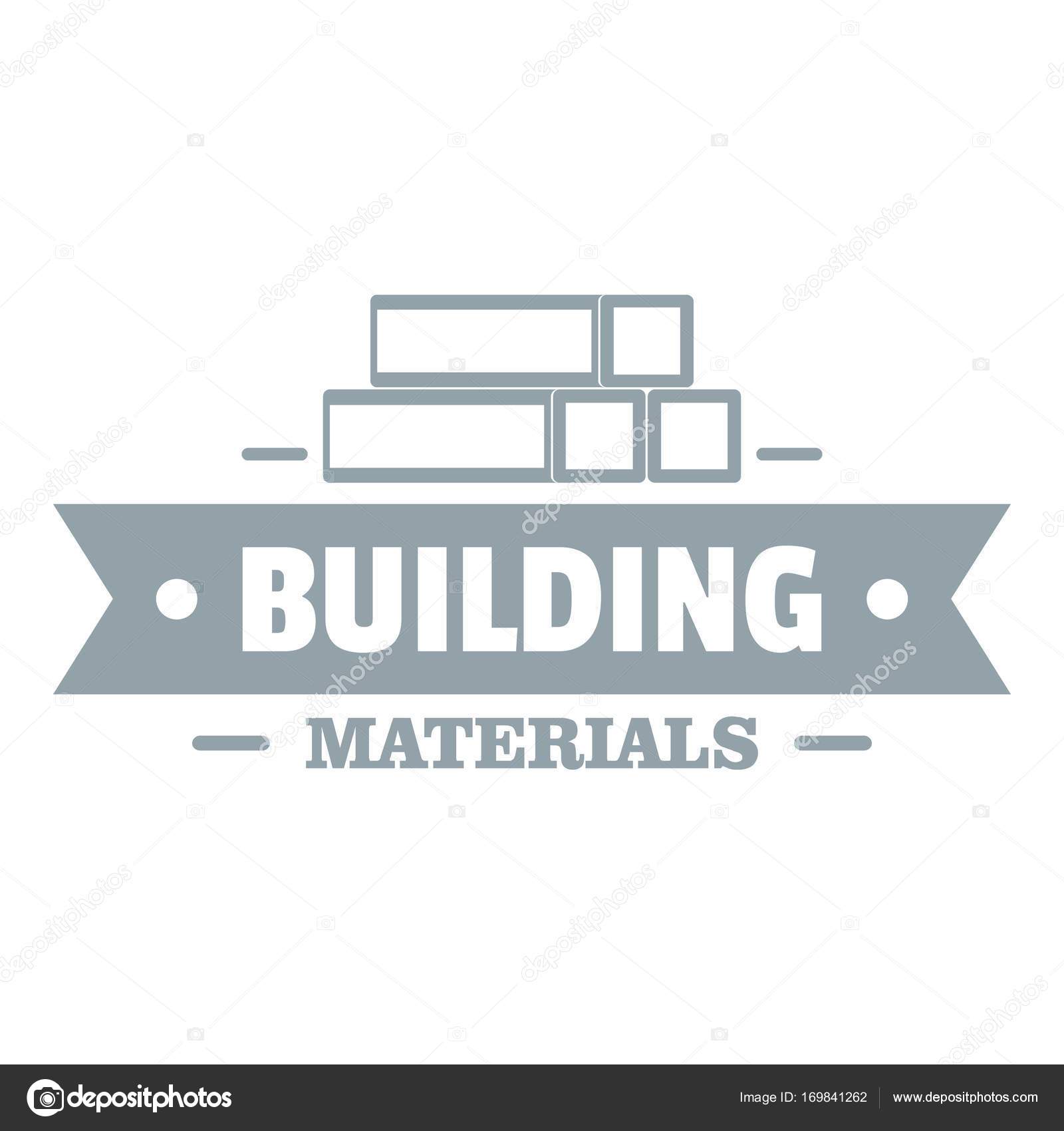 Stile di costruzione materiali logo, grigio monocromatico ... Materiali di costruzione