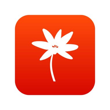 Tropikal palmiye ağacı simgesini dijital kırmızı