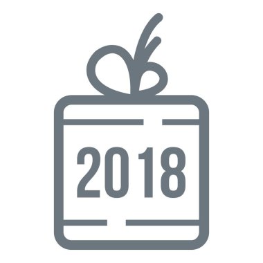 Noel hediye logosu, basit gri tarzı