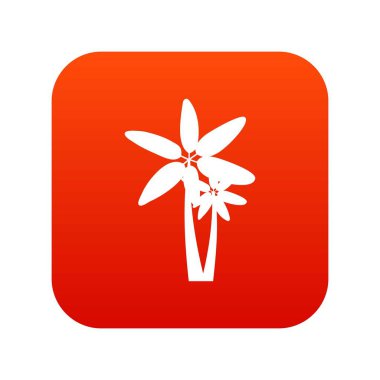 İki palmiye ağaçları simgesi dijital kırmızı