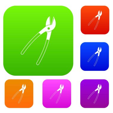 Metal makası renk koleksiyonu ayarla