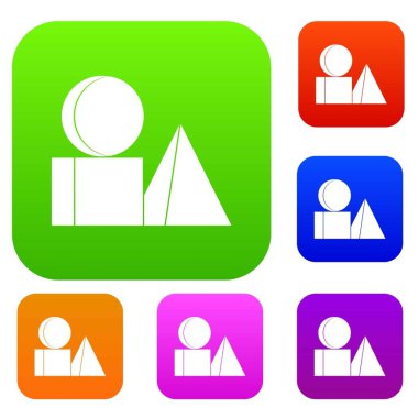 Kutusu tuğla renk koleksiyonu ayarla