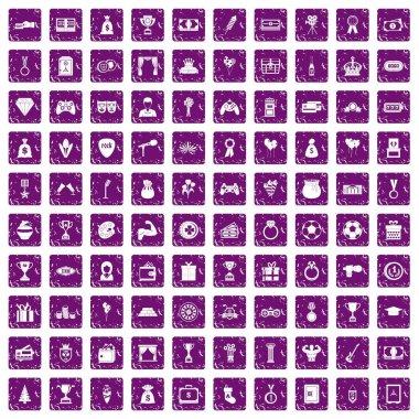 100 sigorta primi simgeler grunge mor ayarla