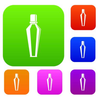 Zarif kadın parfüm cam şişe renk koleksiyonu ayarla