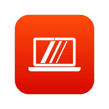 Dizüstü bilgisayar simgesini dijital kırmızı