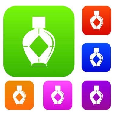 Hafif kadın parfüm şişe renk koleksiyonu ayarla