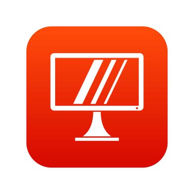 Bilgisayar monitör simgesini dijital kırmızı