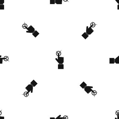 El parmak basarak düğmesini kene desen sorunsuz siyah