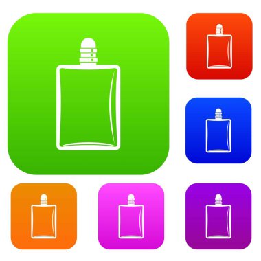 Kadın parfüm şişe renk koleksiyonu ayarla