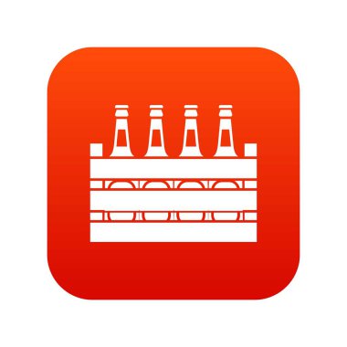 Bira ahşap kutu simgesi dijital kırmızı