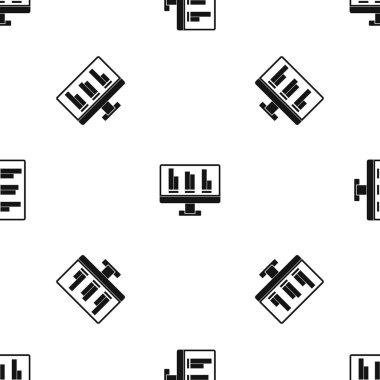 Bilgisayar ekran desen sorunsuz siyah iş grafik