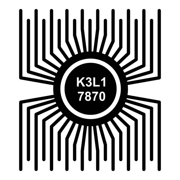 Icono del microprocesador, estilo negro simple — Archivo Imágenes Vectoriales