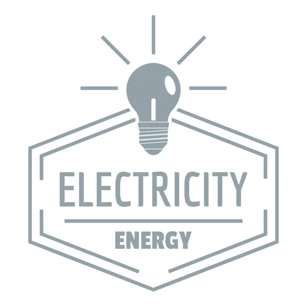 電球のロゴ、シンプルなグレー スタイル — ストックベクタ