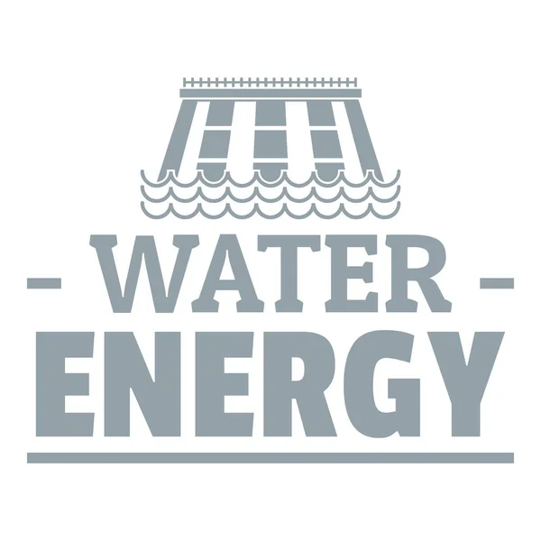 Logotipo de energia da gota de água, estilo cinza simples — Vetor de Stock