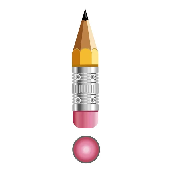 Zeichen Ausrufezeichen Bleistift-Symbol, Cartoon-Stil — Stockvektor