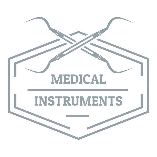 Medisch instrument logo, grijs zwart-wit stijl — Stockvector