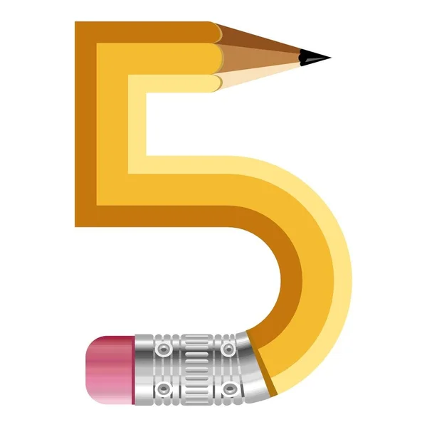 Az ötödik ceruza ikonra, rajzfilm stílusú — Stock Vector