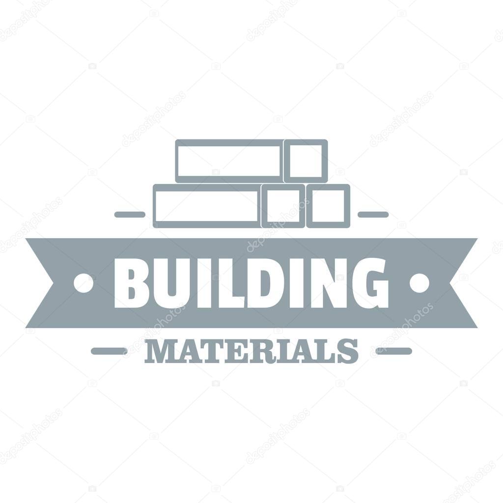 Construction materials logo, gray monochrome style
