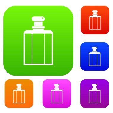 Kadın parfüm şişe renk koleksiyonu ayarla