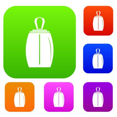 Zarif kadın parfüm şişesi renk koleksiyonu ayarla