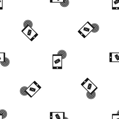 Mobil posta işareti sorunsuz siyah desen