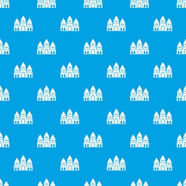 Çocuk ev kale desen kesintisiz mavi