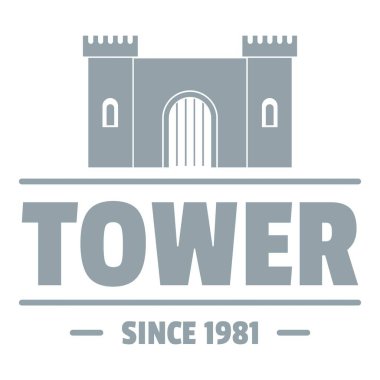 Lüks kule logosu, basit gri tarzı