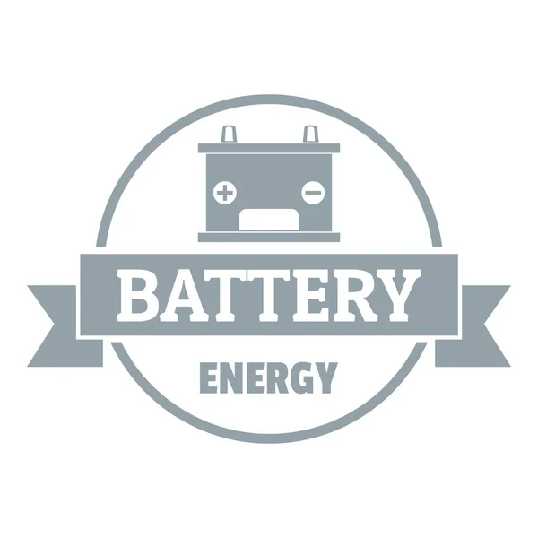 車バッテリーのロゴ、シンプルなグレー スタイル — ストックベクタ