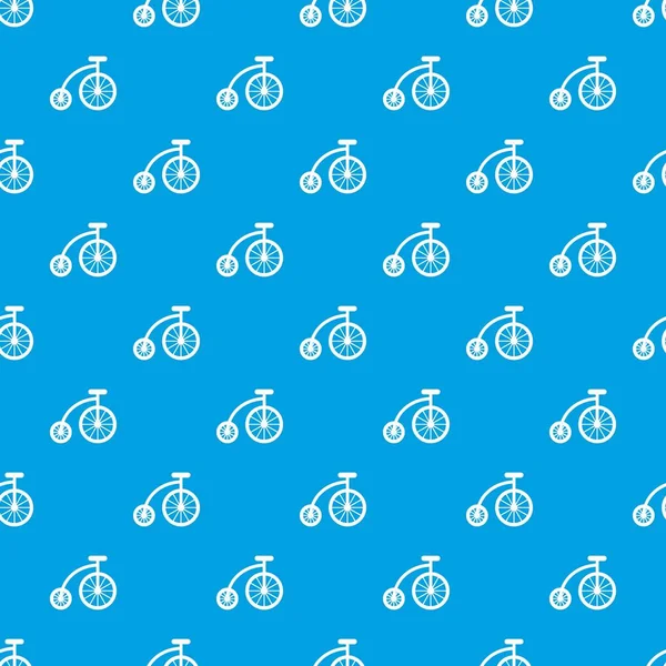 Patrón de bicicleta para niños azul sin costuras — Vector de stock