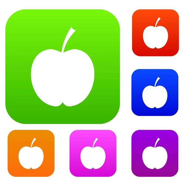 方格的苹果集颜色集合 — 图库矢量图片
