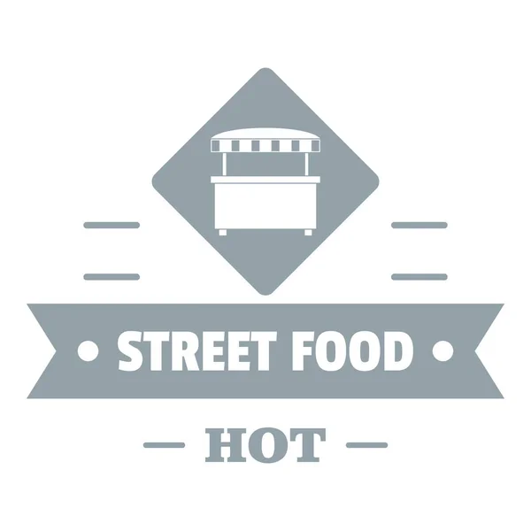 Scharfes Street-Food-Logo, schlichter grauer Stil — Stockvektor