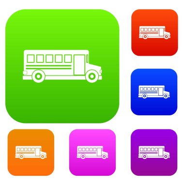 Okul otobüsü renk koleksiyonu ayarla