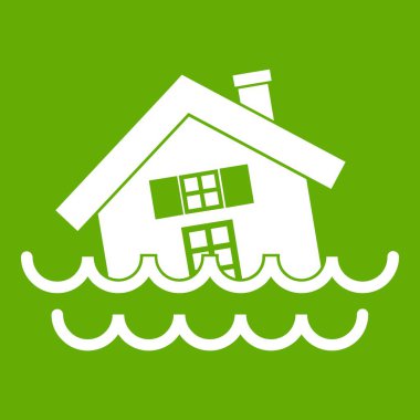 Batan su simgesi yeşil ev