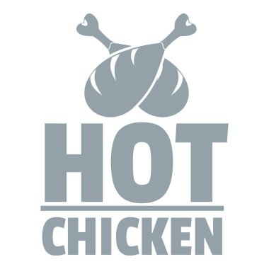 Sıcak tavuk logosu, basit gri tarzı