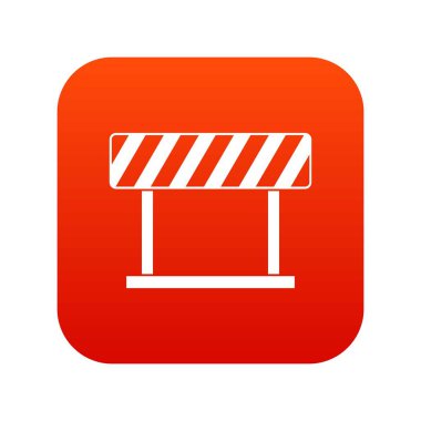 Trafik yasağı işareti simgesi dijital kırmızı