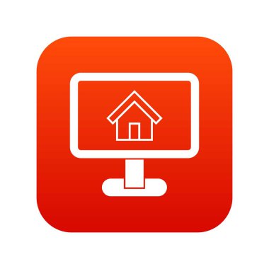 Düzen ev simgesini dijital kırmızı