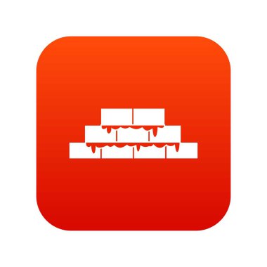 Tuğla simgesi dijital kırmızı