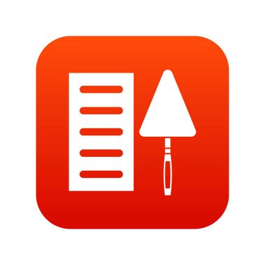 Tuğla ve mala simgesi dijital kırmızı