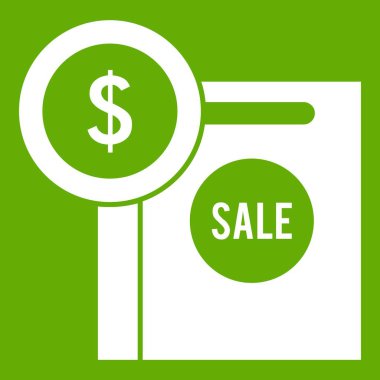 Dolar işareti ve alışveriş çantası için satış simgesi yeşil