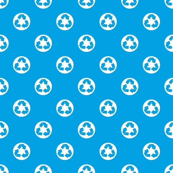 Recycling-Zeichen Muster nahtlos blau — Stockvektor