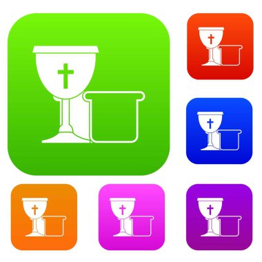 Kase ve ekmek renk koleksiyonu ayarla