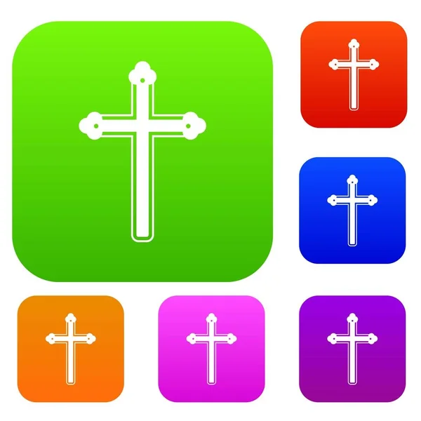 Święty Krzyż ustawiony kolor kolekcji — Wektor stockowy
