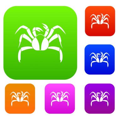 Yengeç deniz hayvan renk koleksiyonu ayarla